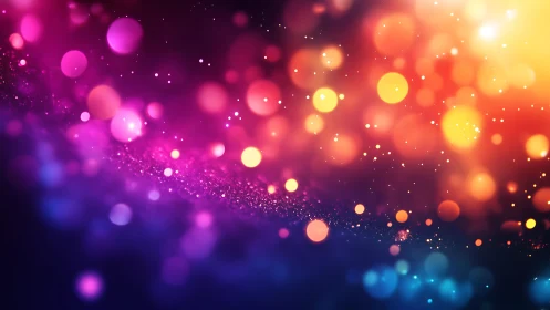 Vibrant Abstract Bokeh Lights in Colorful Digital Art Style.