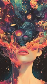 Cosmic mindscape portrait with swirling nebula streams. Period.