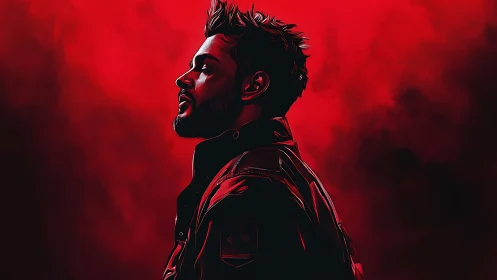 Smoldering red portrait captures a calm, determined profile