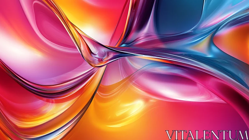 Curved translucent bands intersect across saturated gradients