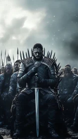 Winter throne sentinel broods beneath a stormbound sky.