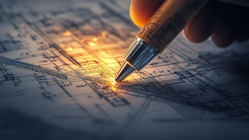 Architect's Golden Vision: Designing the Future with Precision.