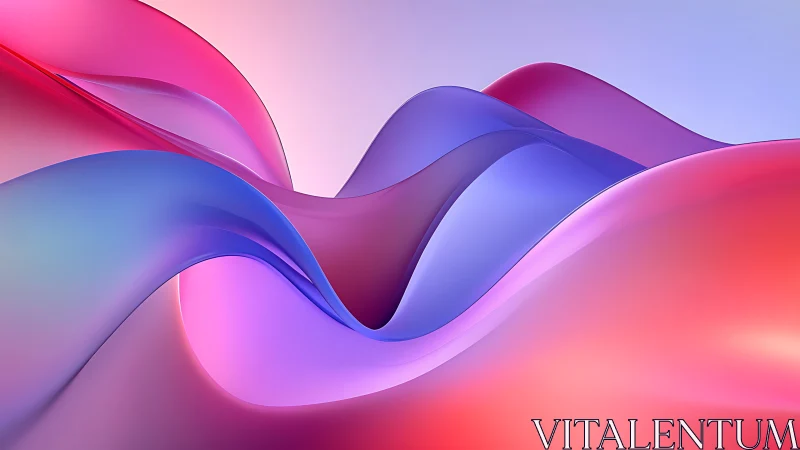 Iridescent gradient waves flow across a serene digital horizon