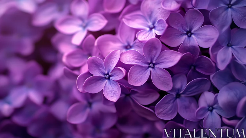 Purple Lilac Flowers Bloom in Delicate Garden Beauty