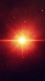 Golden cosmic sunrise casting warm light across space.