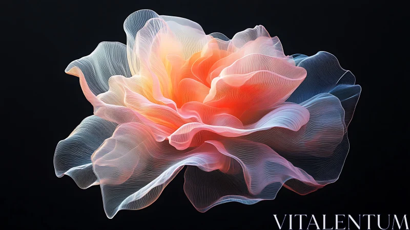 Volumetric translucent flower rendered with layered light gradients