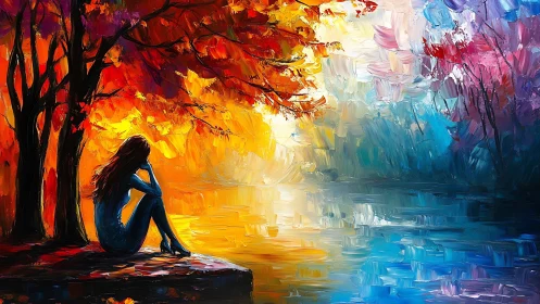 Solitude in molten sunset and watercolor morning sky.