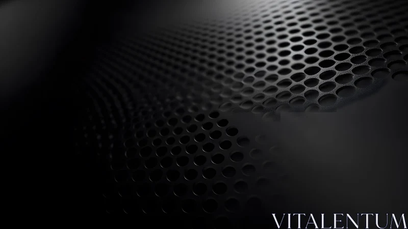 Close-up of Metallic Speaker Grill in Abstract Dark Lighting.