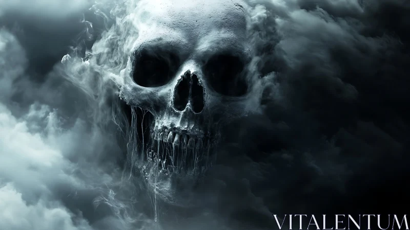 Skullstorm Apparition Drifting Through Thunderous Mist.