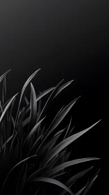 Grassy plant blades extend upward against dark gradient background