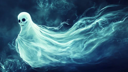 Whisperstream Ghost Drifting Through Electric Midnight Skies.