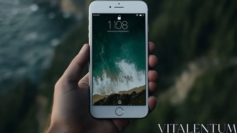 White Phone Holds Turquoise Waters in Perfect Pocket Sized Harmony