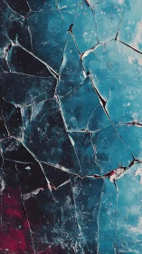 Shattered teal glass with hidden crimson glows inviting wonder.