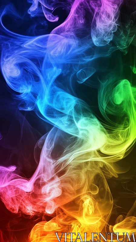 Chromatic smoke currents swirling through deep void.