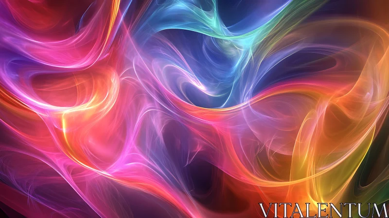 Vibrant abstract light waves in flowing neon spectrum.