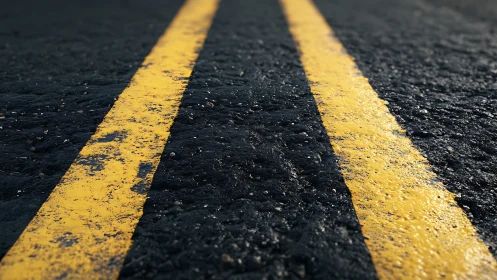 Golden road lines stretching into a textured distance.