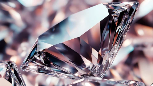 Macro-rendered marquise diamond with complex light dispersion