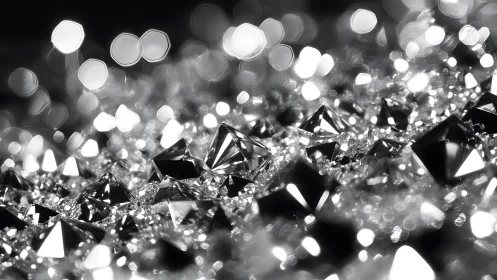 Shimmering Cluster of Diamonds in Elegant Black and White Style.