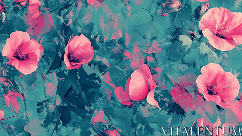 Chromatic Floral Composite with Translucent Layered Petals.