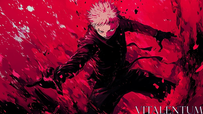 Scarlet storm sorcerer carving power through chaos.