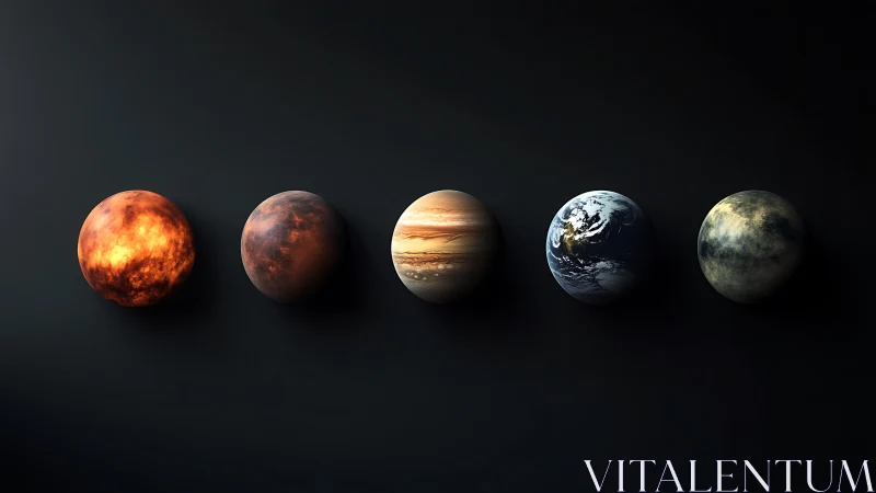 Five quiet planets rehearse their cosmic glow in a row