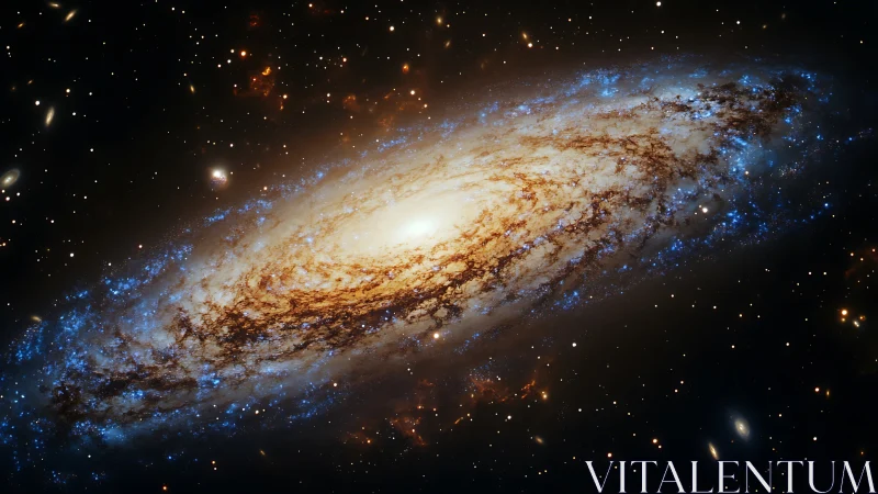 Spiral galaxy glows with dense starfields in deep space