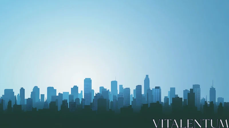 Soft blue morning skyline welcoming a calm urban day.