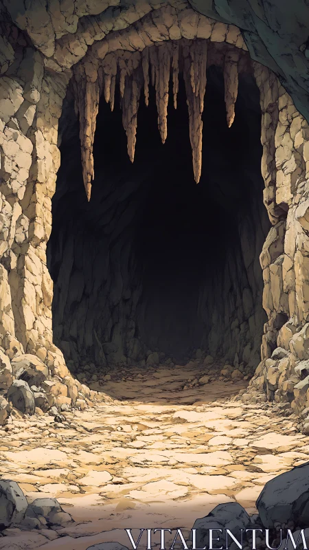 Quiet stone cave doorway inviting gentle, curious steps.