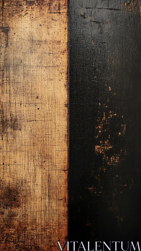 Weathered duality where worn ochre collides with deep noir.