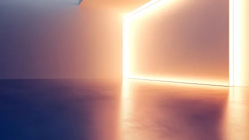 Luminous threshold corridor where quiet walls learn to glow.