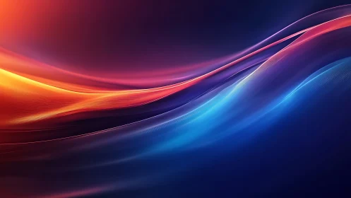 Luminous red and blue energy waves on deep gradient field.