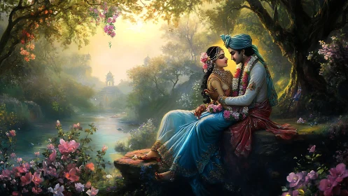 Two Hearts Bloom Where Timeless Garden Pathways Converge