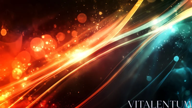 Radiant energy streams crossing warm and cool spectra.