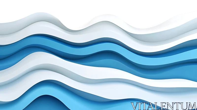 Gentle layered blue and white waves flow in calm harmony