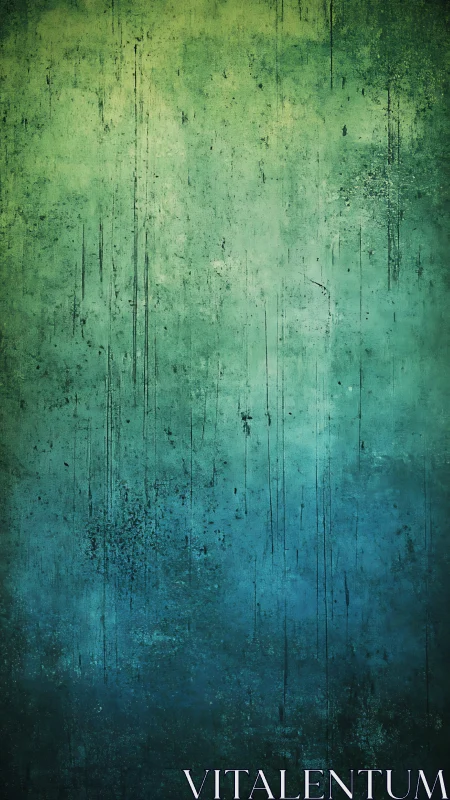 Moody teal wall glows softly with textured grunge charm