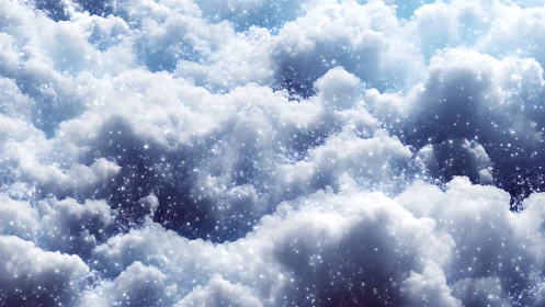 Volumetric stratocumulus cloud field with stellar light scatter.