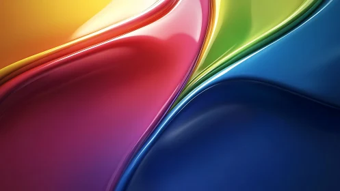 Chromatic fluid waves in high-gloss abstract motion.