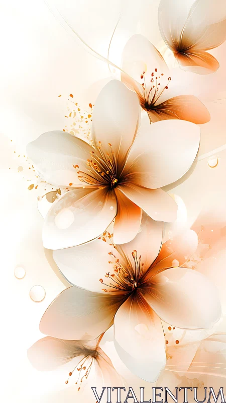 Luminescent Botanical Abstraction: Ethereal Petals with Chromatic Gradients.