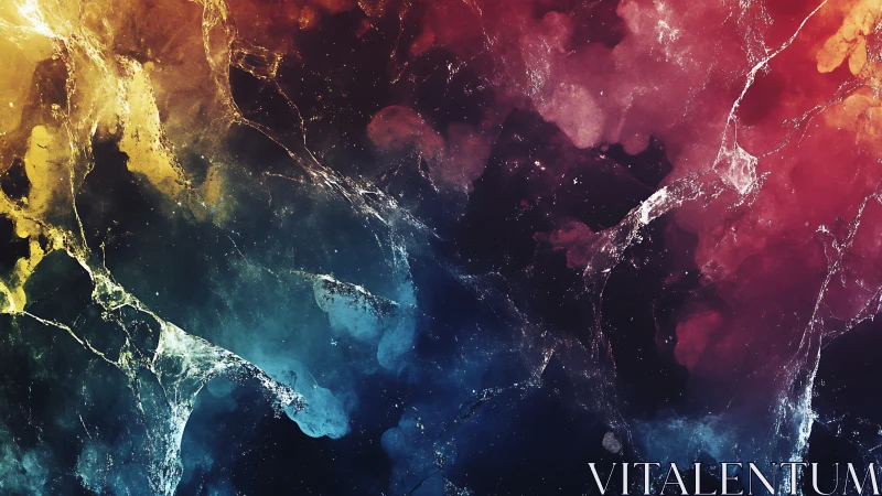 Colorful nebula style abstract space background art.