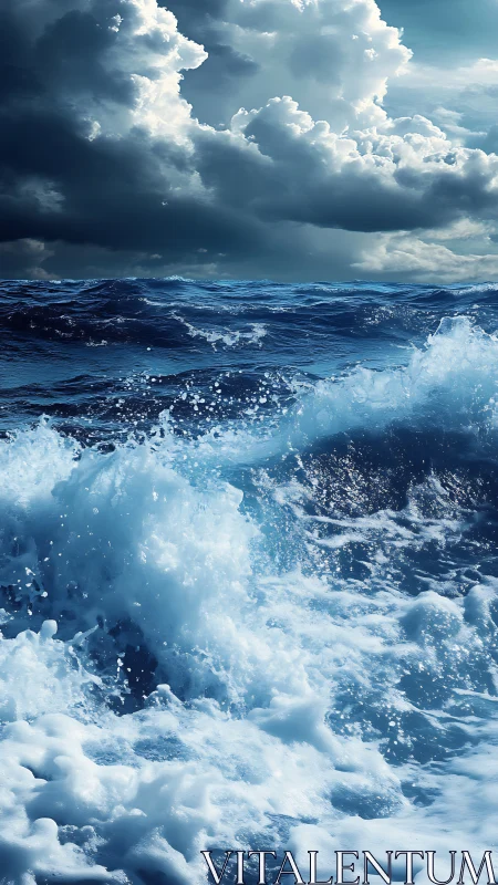 Storm-tossed waves argue with thunder-fed clouds above.