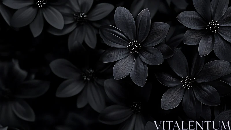 Dark Dahlias: Monochromatic Blooms Against Black Void.