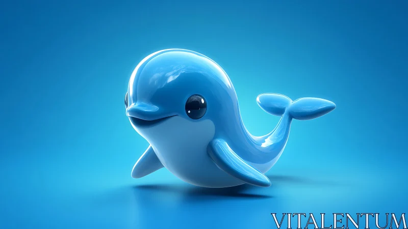 Playful blue dolphin buddy bringing gentle ocean joy.