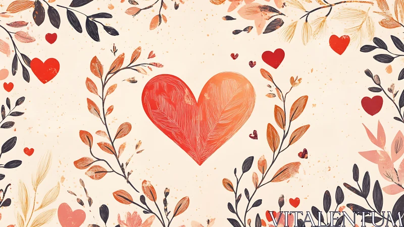 Crimson Heart Blooms Through Autumn's Whispered Botanical Dance