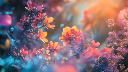 Dreamy Garden Glowing with Radiant Floral Magic