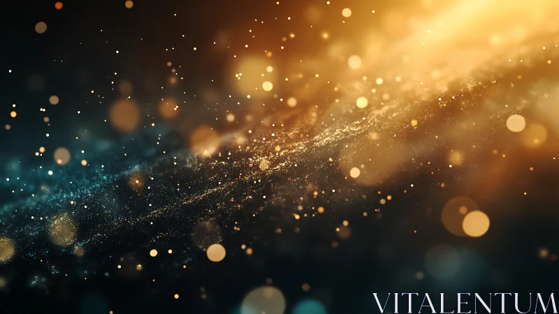 Starlit dust river swirling through amber midnight hush.