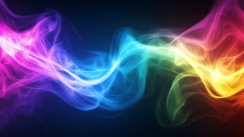 Prismatic energy ribbons twist across a midnight digital void.