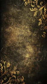 Vintage gold flourishes on rustic textured backdrop.