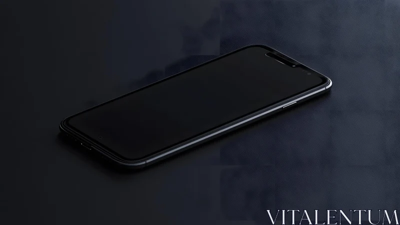 Sleek Modern Smartphone on Dark Minimalist Background.