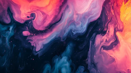 Nebulous tides of neon cosmos swirling in liquid twilight.