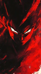 Scarlet Aura Warrior emerging from swirling painted fury.